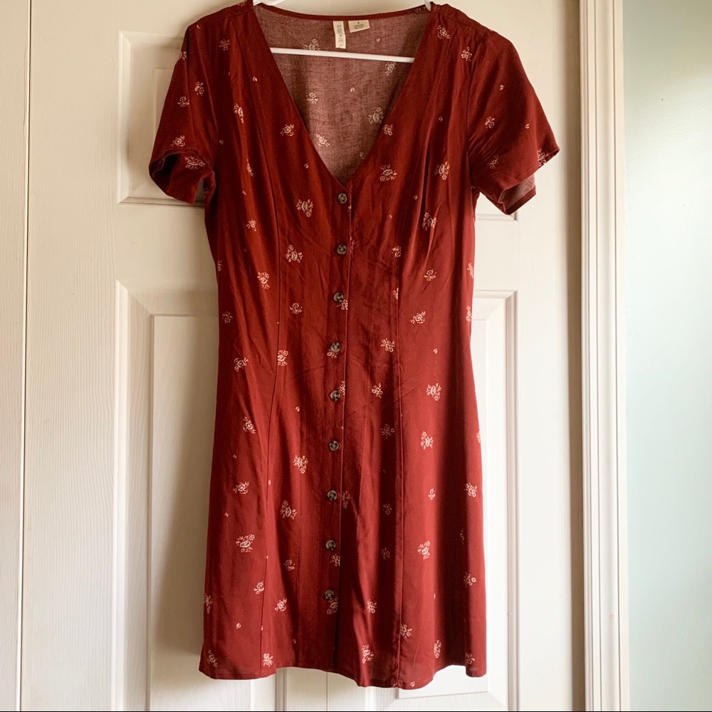 Sky & Sparrow Red Button Down Dress
